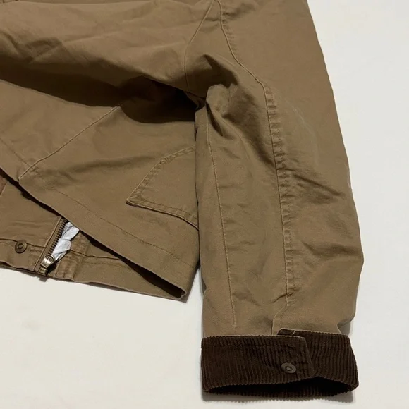 Hunter Insulated Tan Barn Crop Jacket with Dark Brown Corduroy Collar M NWT - Picture 16 of 16